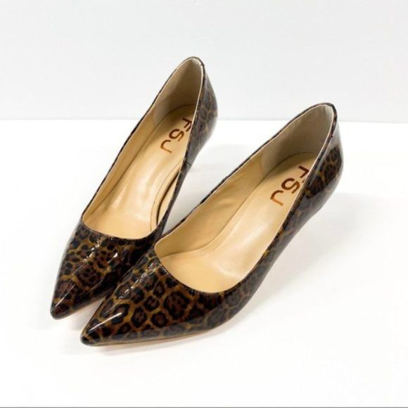 FSJ Women Sexy Pumps Leopard Snake Prints Shoes Kitten Low Heels Pointed Toe - Picture 3 of 7
